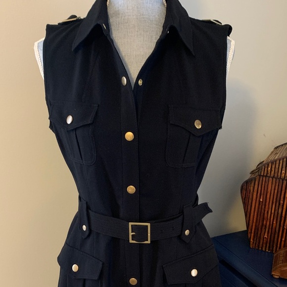 Calvin Klein Black Sleeveless Dress with Belt - Picture 2 of 14